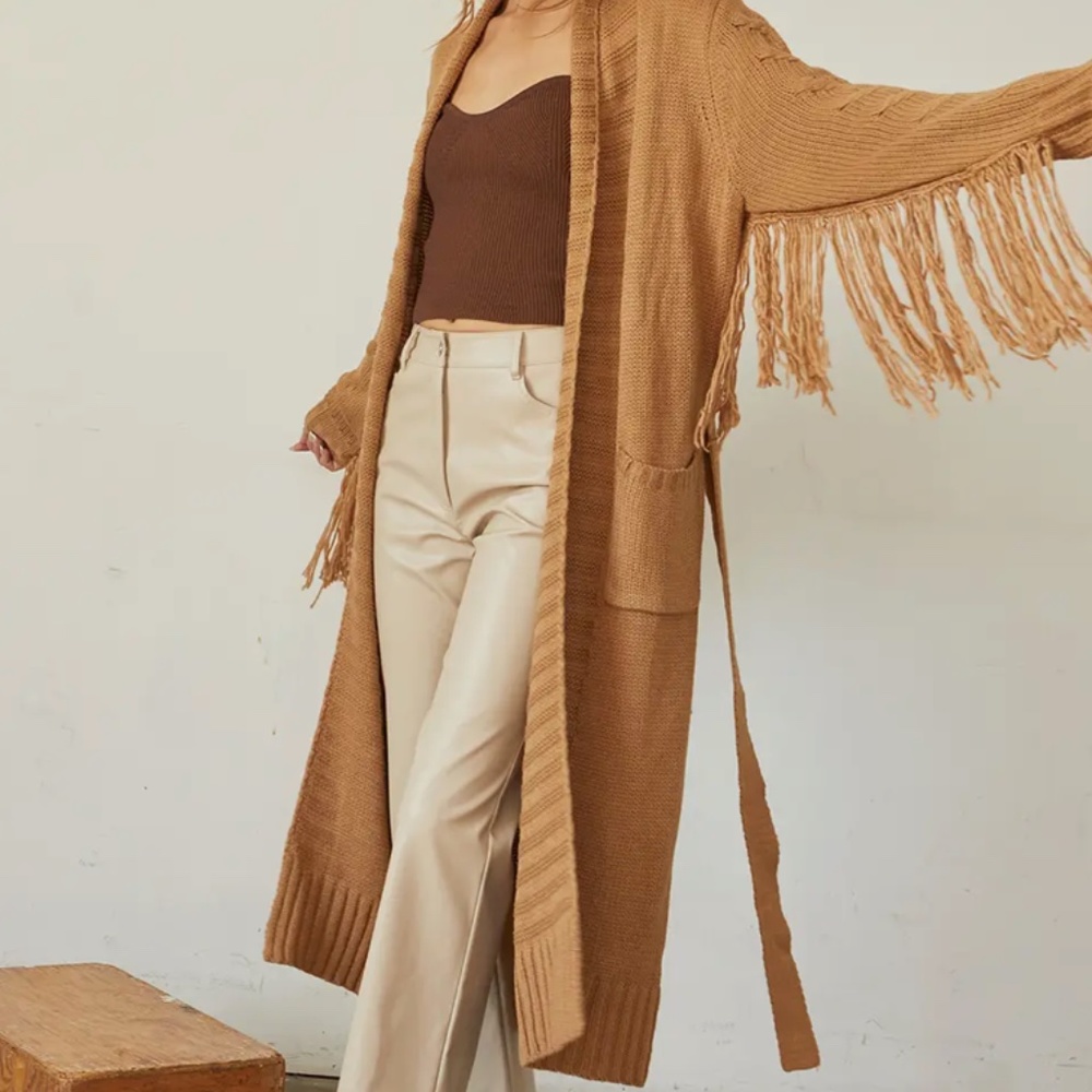 Fringe duster cardigan